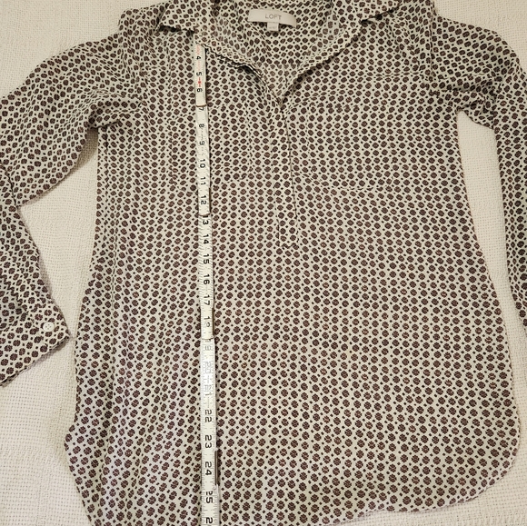 Loft Silk like Tunic Top Women's Size XS - Picture 6 of 8